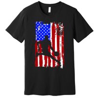 Vintage American Flag Basketball Premium T-Shirt