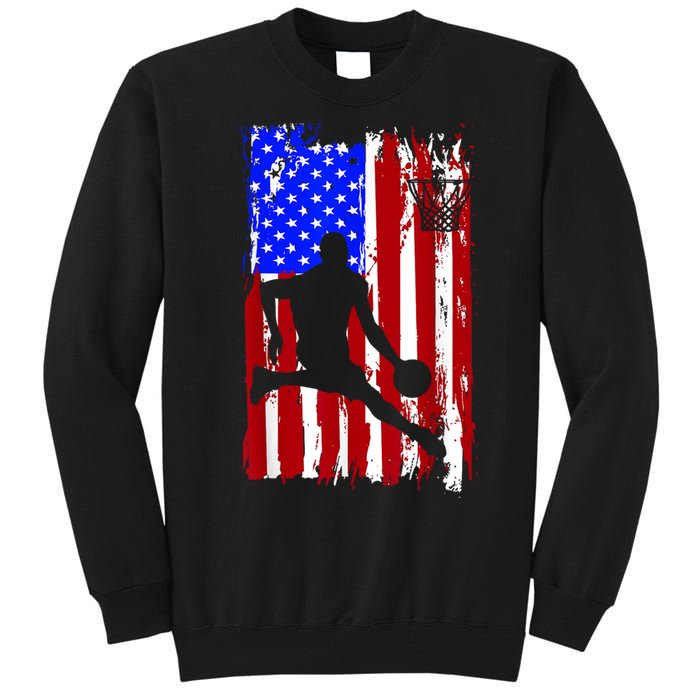 Vintage American Flag Basketball Tall Sweatshirt