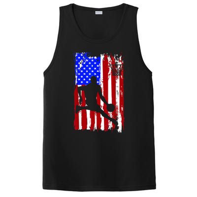 Vintage American Flag Basketball PosiCharge Competitor Tank