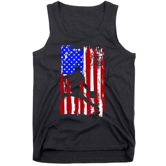 Vintage American Flag Basketball Tank Top