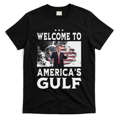 Vintage American Flag Welcome To AmericaS Gulf Trump T-Shirt