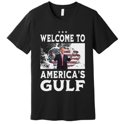 Vintage American Flag Welcome To AmericaS Gulf Trump Premium T-Shirt