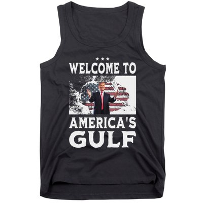Vintage American Flag Welcome To AmericaS Gulf Trump Tank Top