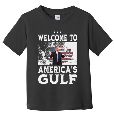 Vintage American Flag Welcome To AmericaS Gulf Trump Toddler T-Shirt