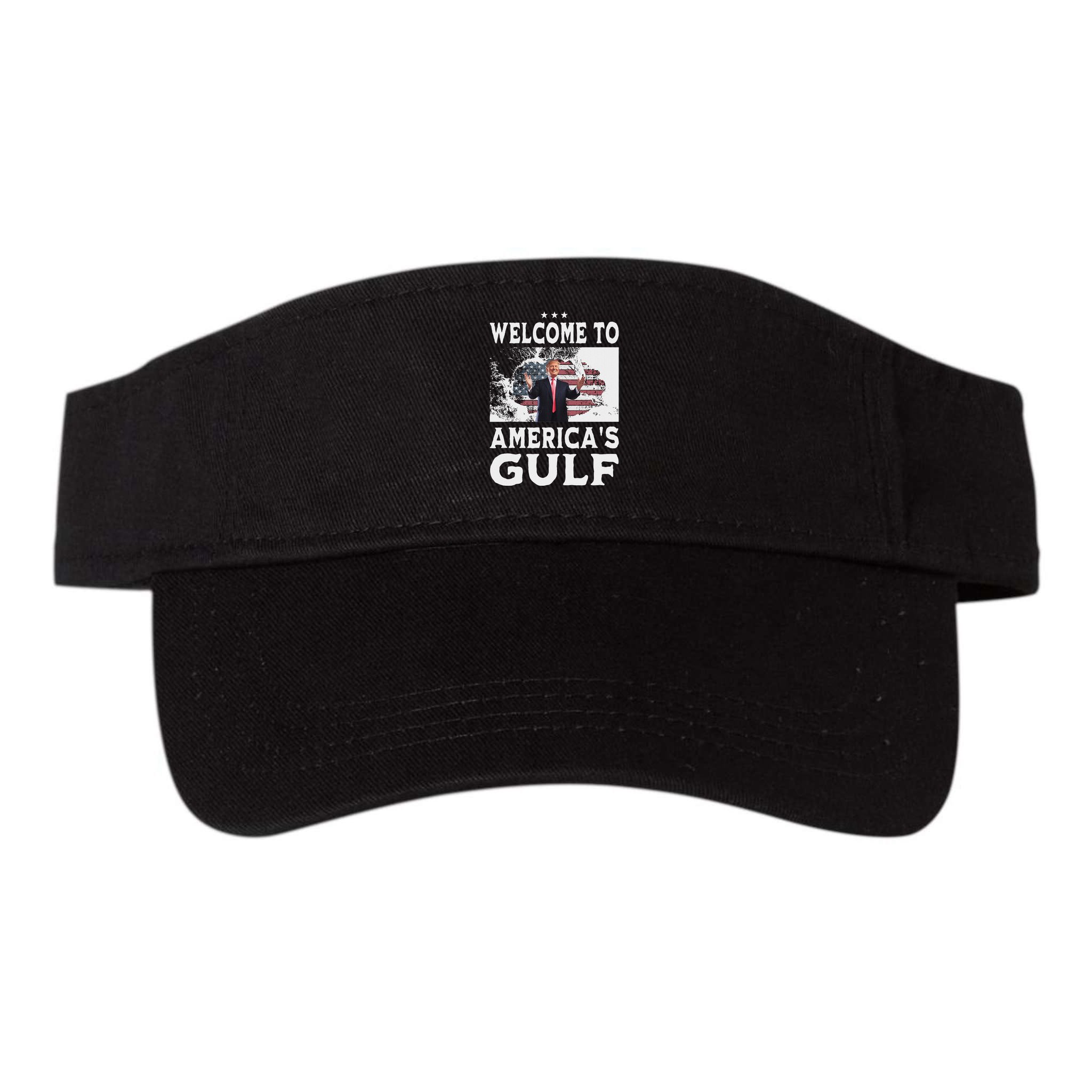 Vintage American Flag Welcome To AmericaS Gulf Trump Visor