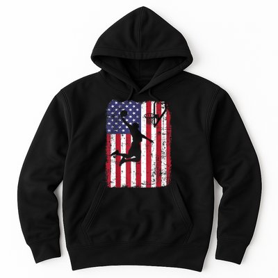 Vintage American Flag Basketball Hoodie