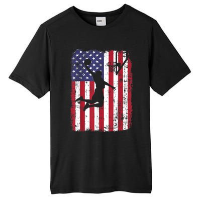 Vintage American Flag Basketball Tall Fusion ChromaSoft Performance T-Shirt