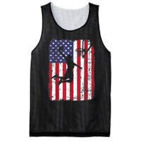 Vintage American Flag Basketball Mesh Reversible Basketball Jersey Tank