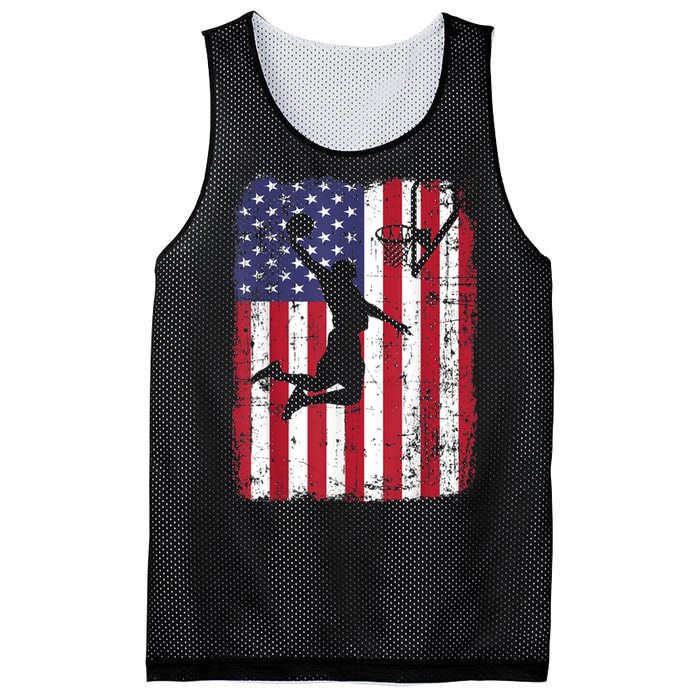 Vintage American Flag Basketball Mesh Reversible Basketball Jersey Tank