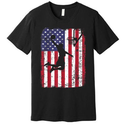 Vintage American Flag Basketball Premium T-Shirt