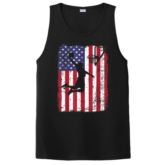 Vintage American Flag Basketball PosiCharge Competitor Tank