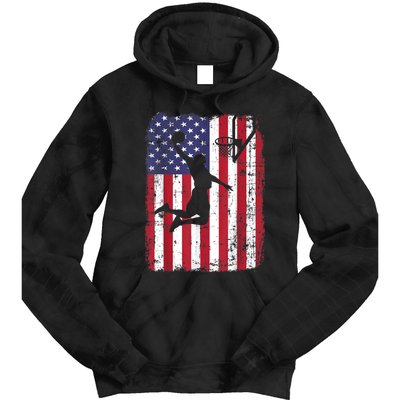 Vintage American Flag Basketball Tie Dye Hoodie