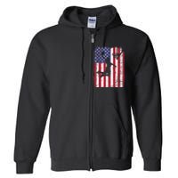 Vintage American Flag Basketball Full Zip Hoodie