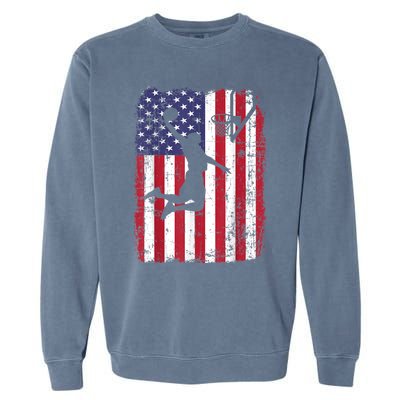 Vintage American Flag Basketball Garment-Dyed Sweatshirt