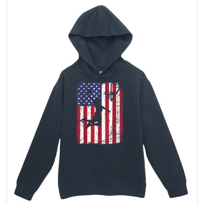 Vintage American Flag Basketball Urban Pullover Hoodie