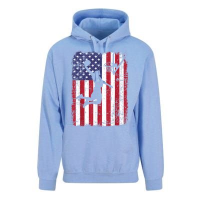 Vintage American Flag Basketball Unisex Surf Hoodie