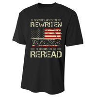 Vintage American Flag It Needs To Be Reread We The People Performance Sprint T-Shirt