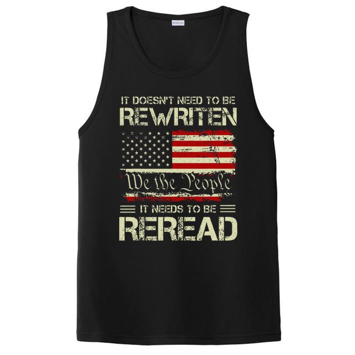 Vintage American Flag It Needs To Be Reread We The People PosiCharge Competitor Tank