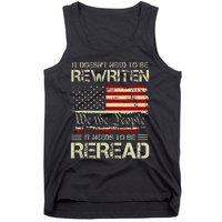 Vintage American Flag It Needs To Be Reread We The People Tank Top