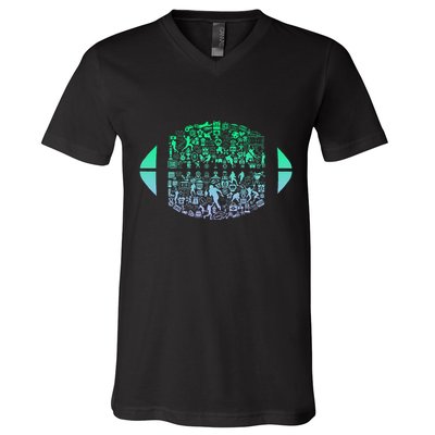 Vintage American Football Player V-Neck T-Shirt