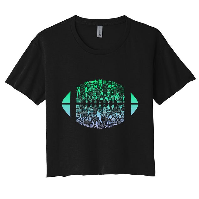 Vintage American Football Player Crop Top