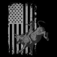 Vintage American Flag Bucking Bull Riding Patriotism Rodeo Doggie Tank