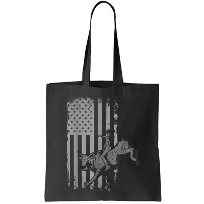 Vintage American Flag Bucking Bull Riding Patriotism Rodeo Bag