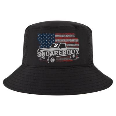 Vintage American Flag Squarebody Square Body Truck Lover Cool Comfort Performance Bucket Hat