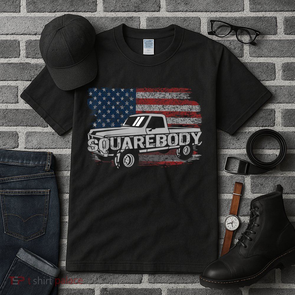 Vintage American Flag Squarebody Square Body Truck Lover Tall T-Shirt