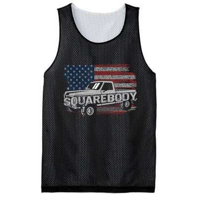 Vintage American Flag Squarebody Square Body Truck Lover Mesh Reversible Basketball Jersey Tank
