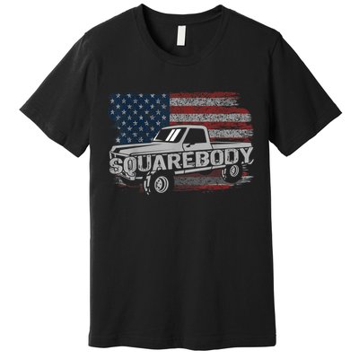 Vintage American Flag Squarebody Square Body Truck Lover Premium T-Shirt