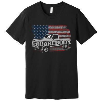 Vintage American Flag Squarebody Square Body Truck Lover Premium T-Shirt