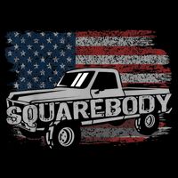 Vintage American Flag Squarebody Square Body Truck Lover Baby Bodysuit