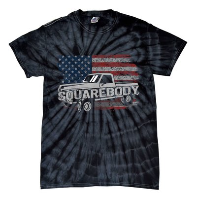 Vintage American Flag Squarebody Square Body Truck Lover Tie-Dye T-Shirt