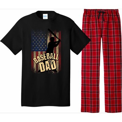 Vintage American Flag Baseball Dad Fathers Day Pajama Set