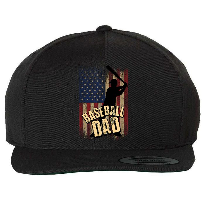 Vintage American Flag Baseball Dad Fathers Day Wool Snapback Cap