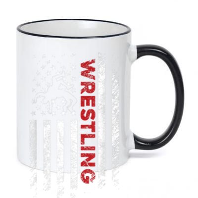 Vintage American Flag Wrestling Patriotic Wrestler 11oz Black Color Changing Mug