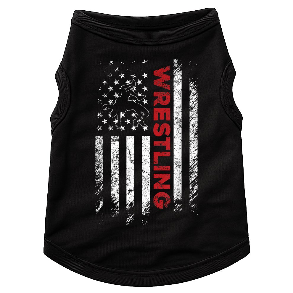 Vintage American Flag Wrestling Patriotic Wrestler Doggie Tank