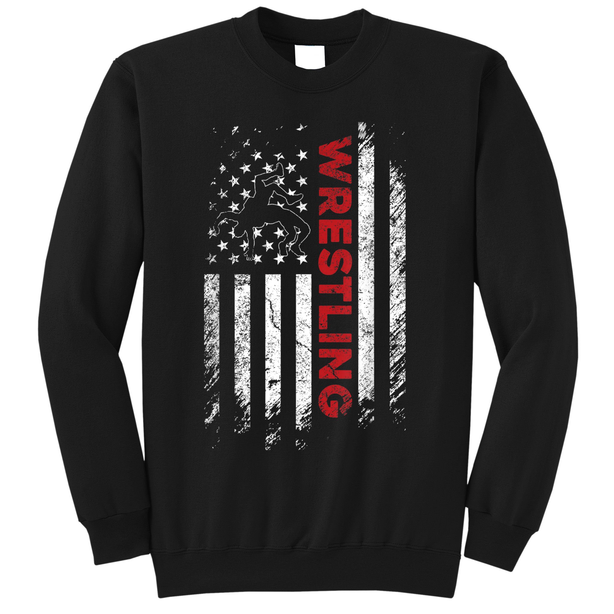 Vintage American Flag Wrestling Patriotic Wrestler Sweatshirt