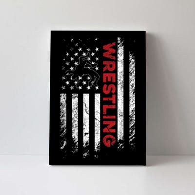 Vintage American Flag Wrestling Patriotic Wrestler Canvas