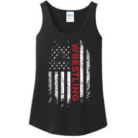 Vintage American Flag Wrestling Patriotic Wrestler Ladies Essential Tank