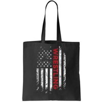 Vintage American Flag Wrestling Patriotic Wrestler Tote Bag