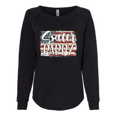 Vintage American Flag Soccer Pappy Womens California Wash Sweatshirt