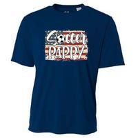 Vintage American Flag Soccer Pappy Cooling Performance Crew T-Shirt