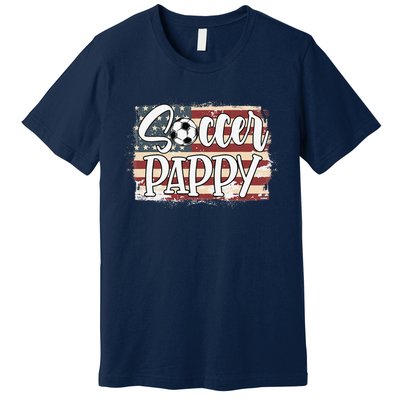 Vintage American Flag Soccer Pappy Premium T-Shirt