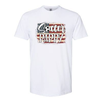 Vintage American Flag Soccer Pappy Softstyle® CVC T-Shirt