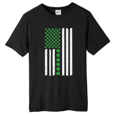 Vintage American Flag St Patricks Day Irish Lucky Gift Tall Fusion ChromaSoft Performance T-Shirt