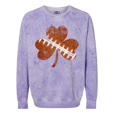 Vintage American Football St Patricks Day Sports Player Gift Colorblast Crewneck Sweatshirt