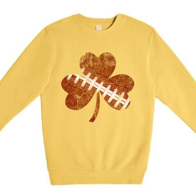 Vintage American Football St Patricks Day Sports Player Gift Premium Crewneck Sweatshirt