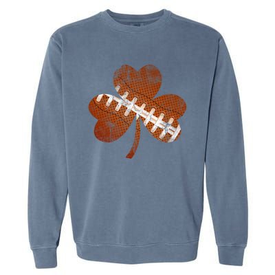 Vintage American Football St Patricks Day Sports Player Gift Garment-Dyed Sweatshirt